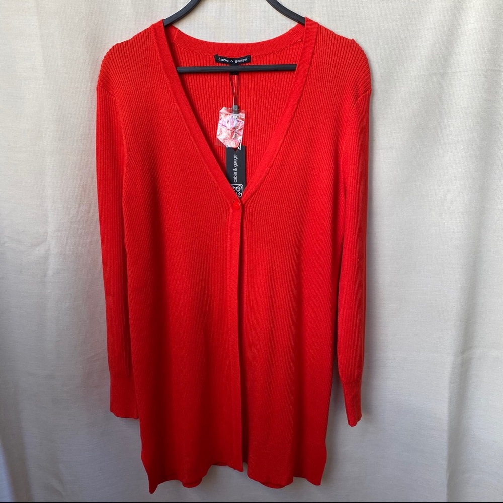Cable & Gauge Cardigan Red